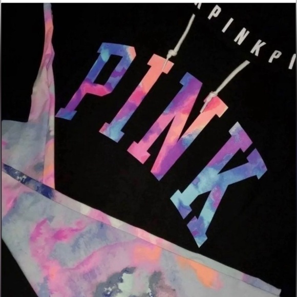 PINK VS RARE WATERCOLOR HOODIE / LEGGINGS OUTFIT XS/S - Picture 1 of 8